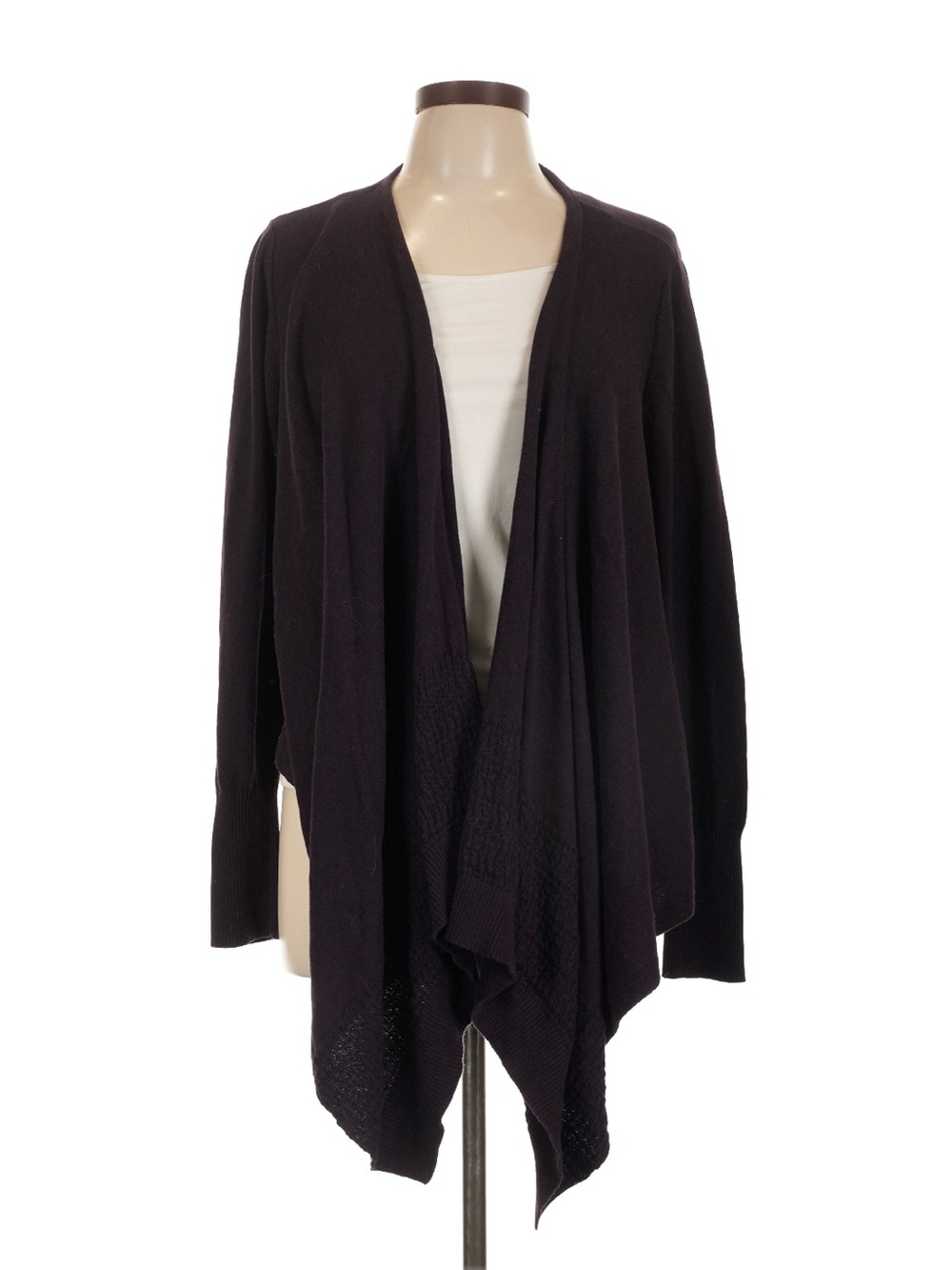 Women's Open-Front Draped Cardigan Sweater - Black